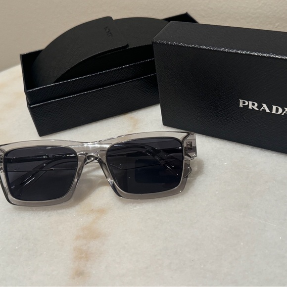 Prada Smoke Clear Sunglasses with Black Lens - Picture 1 of 8